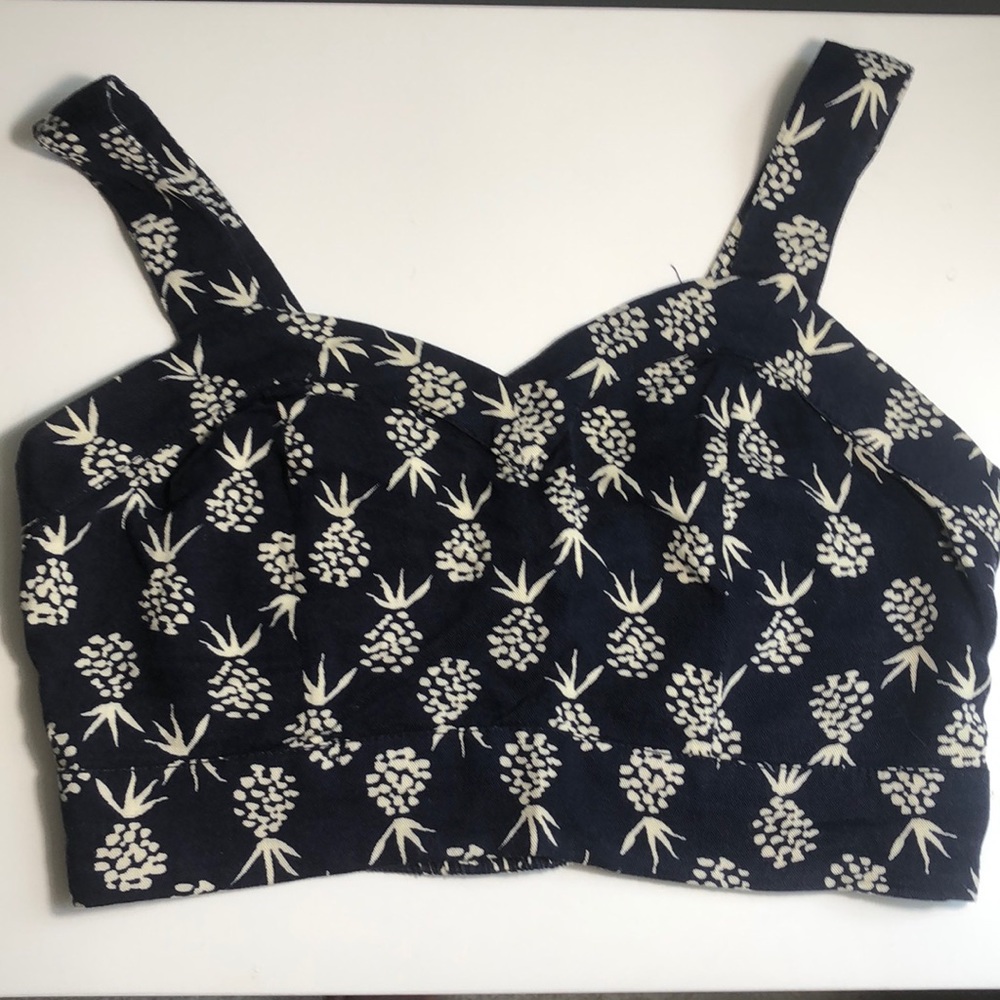 aerie Pineapple Pattern Bralette/Crop Top